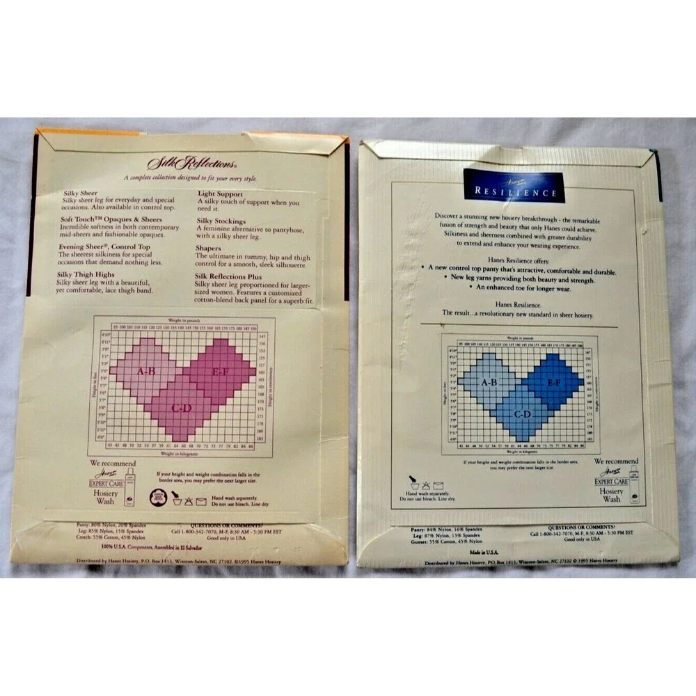 Hanes Pantyhose Lot Silk Reflections Resilience SZ AB Style 718 D01 White Pearl